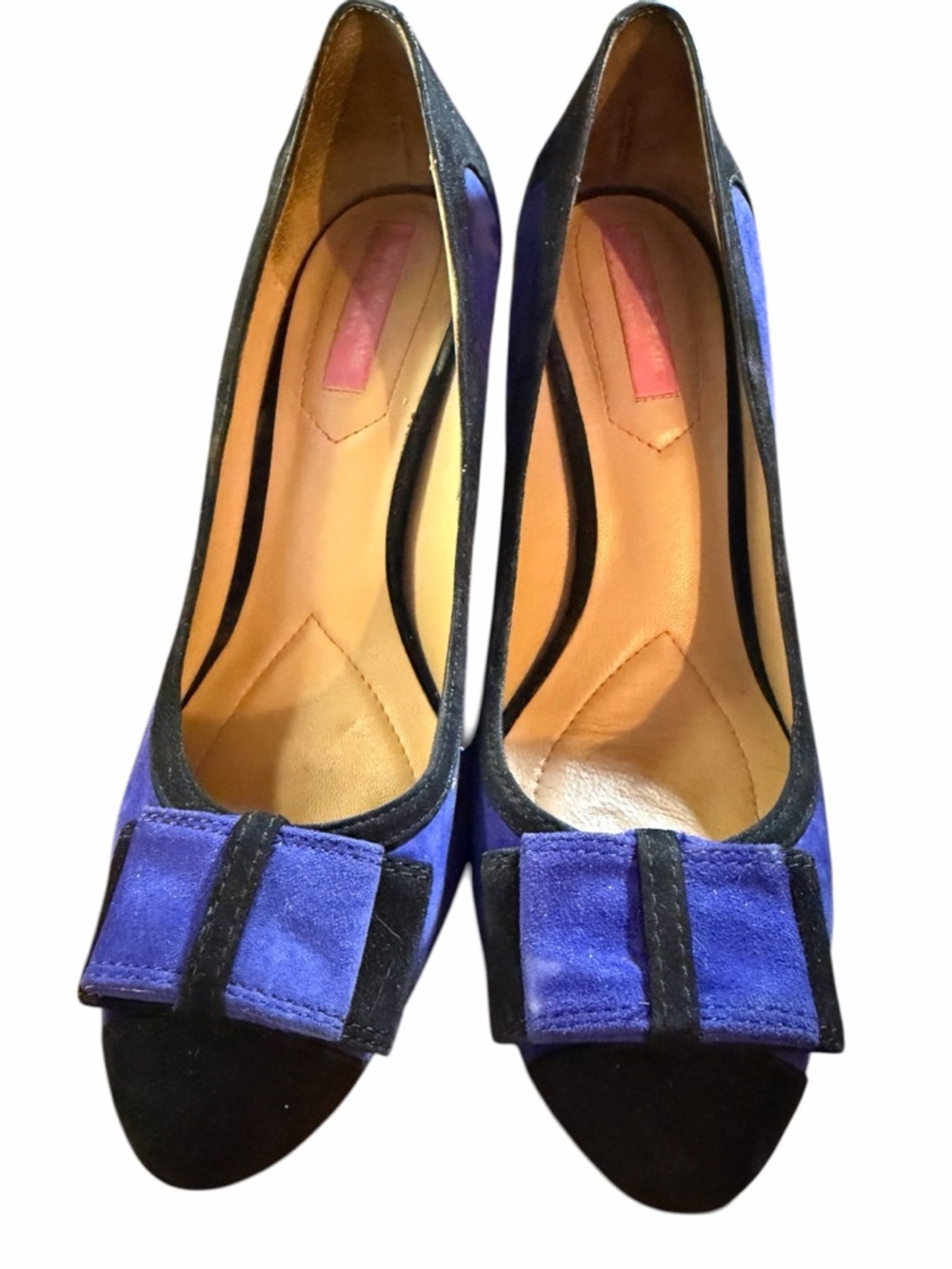 Isaac Mizrahi NY Isleah Blue & Black Suede Bow Pumps - Size 9